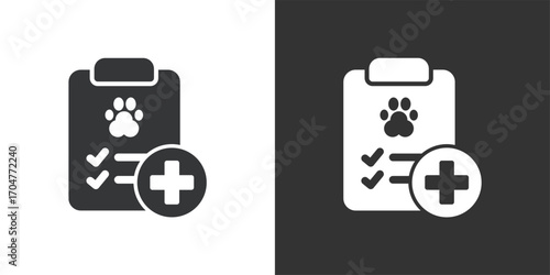 Pet health record icon. Solid glyph series icon