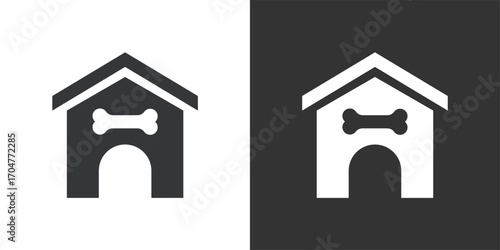 Dog house icon. Solid glyph series icon