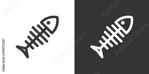 Fish bone icon. Solid glyph series icon