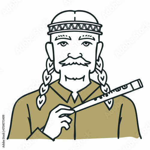 Cherokee storyteller elder timeless wisdom vector illustration for cultural and educational branding