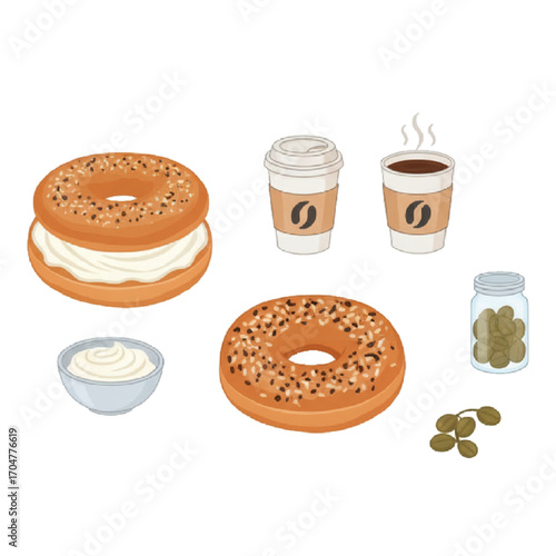 bagel and coffee set 