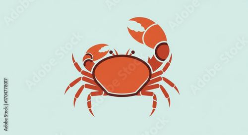 A striking crab illustration on a light blue background, showcasing marine life and the beauty of crustacean
