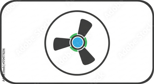 Stylized fan icon, representing cooling, ventilation, or air circulation