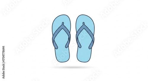 Illustration of blue flip flops, a summer footwear for the beach or pool vacation