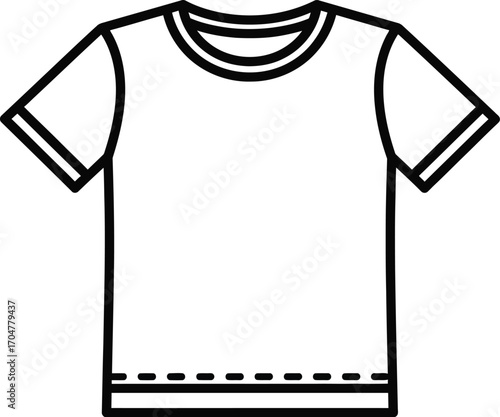 Simple blank white t-shirt illustration for design customization