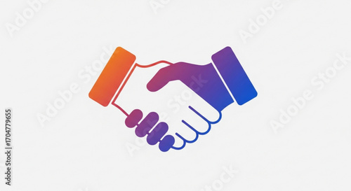 Vibrant handshake icon, symbolizing partnership, agreement, and collaboration in business and community