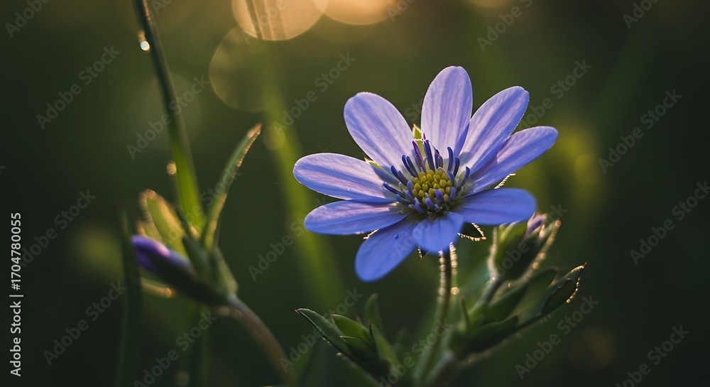 Fototapeta premium Purple flower sunlight outdoors