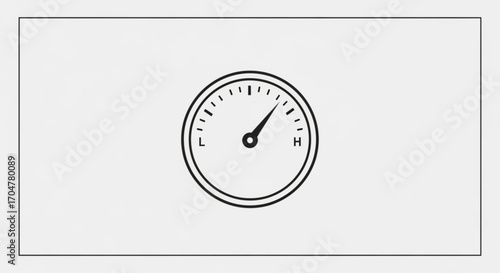 Simple gauge, a clean vector illustration for measuring performance, speed, or progress tracking