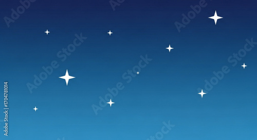 Starry night sky with twinkling stars, vector illustration
