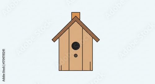 Charming wooden birdhouse, a cozy shelter for feathered friends in your garden or backyard