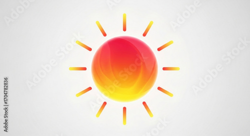 A vibrant sun illustration radiating warmth and energy, , perfect for summer and positivity