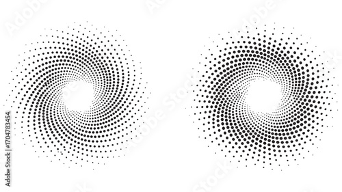 Modern abstract background. Halftone dots in circle form. Round logo. Vector dotted frame. Design element or icon