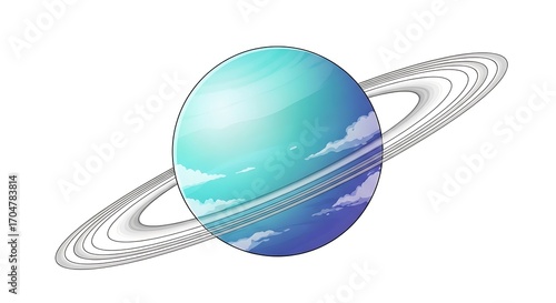 Wallpaper Mural Celestial Orb with Rings - A Stunning Cosmic Scene. Torontodigital.ca