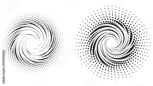 Modern abstract background. Halftone dots in circle form. Round logo. Vector dotted frame. Design element or icon