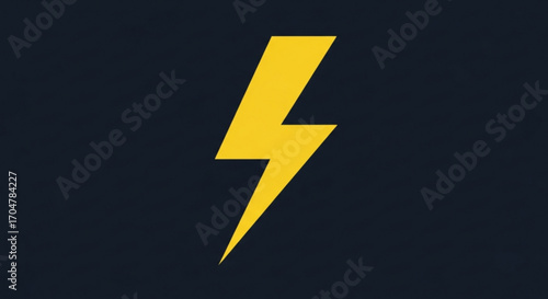Free Download A striking yellow lightning bolt against a dark blue background, symbolizing energy and power in a minimalist design - GFXLoad