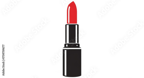 Illustration of a red lipstick for beauty and fashion concepts and cosmetic product design