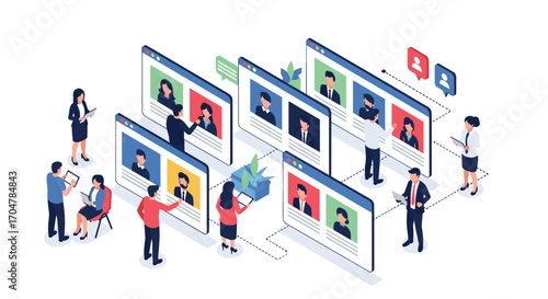 Online recruitment and talent acquisition process using digital platforms for hiring employees.