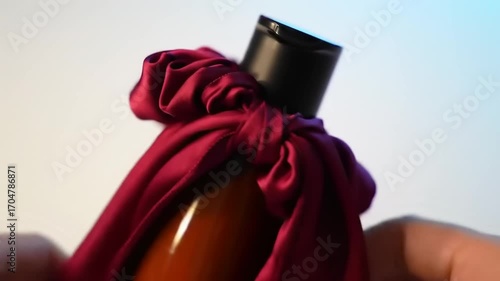 Wrapping bottle with fabric
