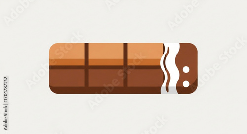 Illustration of a chocolate bar with white cream, a sweet treat for dessert