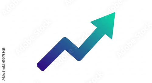 Green and blue gradient arrow pointing upwards, representing growth and progress in business