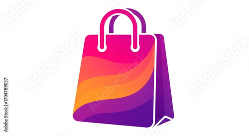 Colorful shopping bag logo modern vector illustration of a shopping bag icon