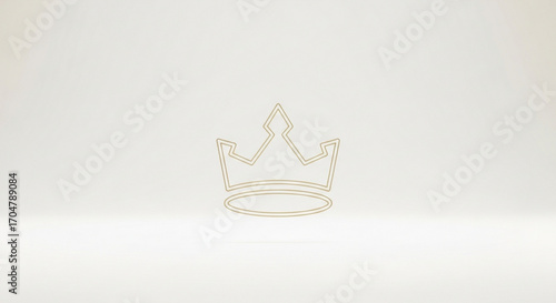 Golden crown outline on a, a symbol of royalty and power