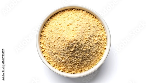 Bowl of light yellow powder