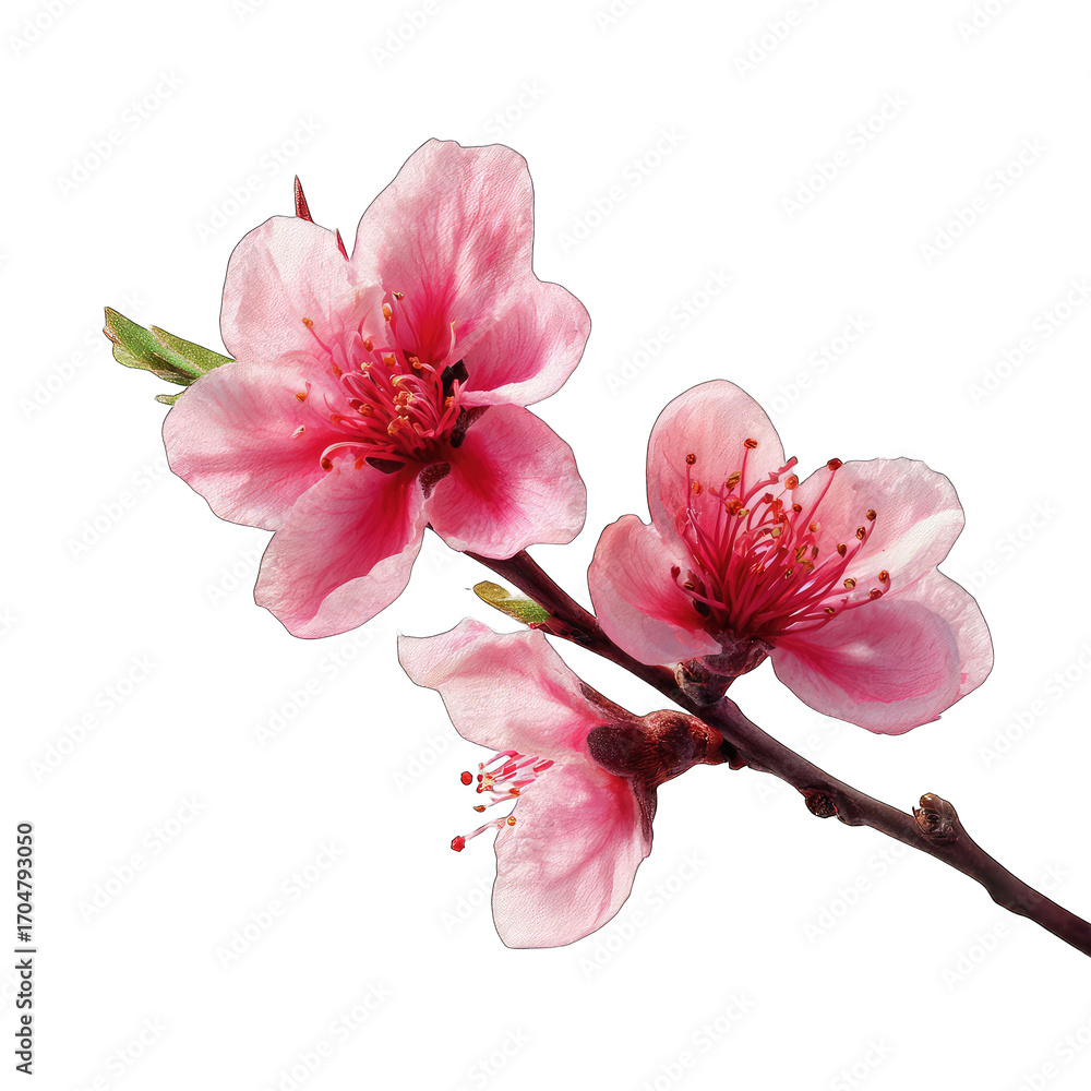 Obraz premium Pink blossoms on branch