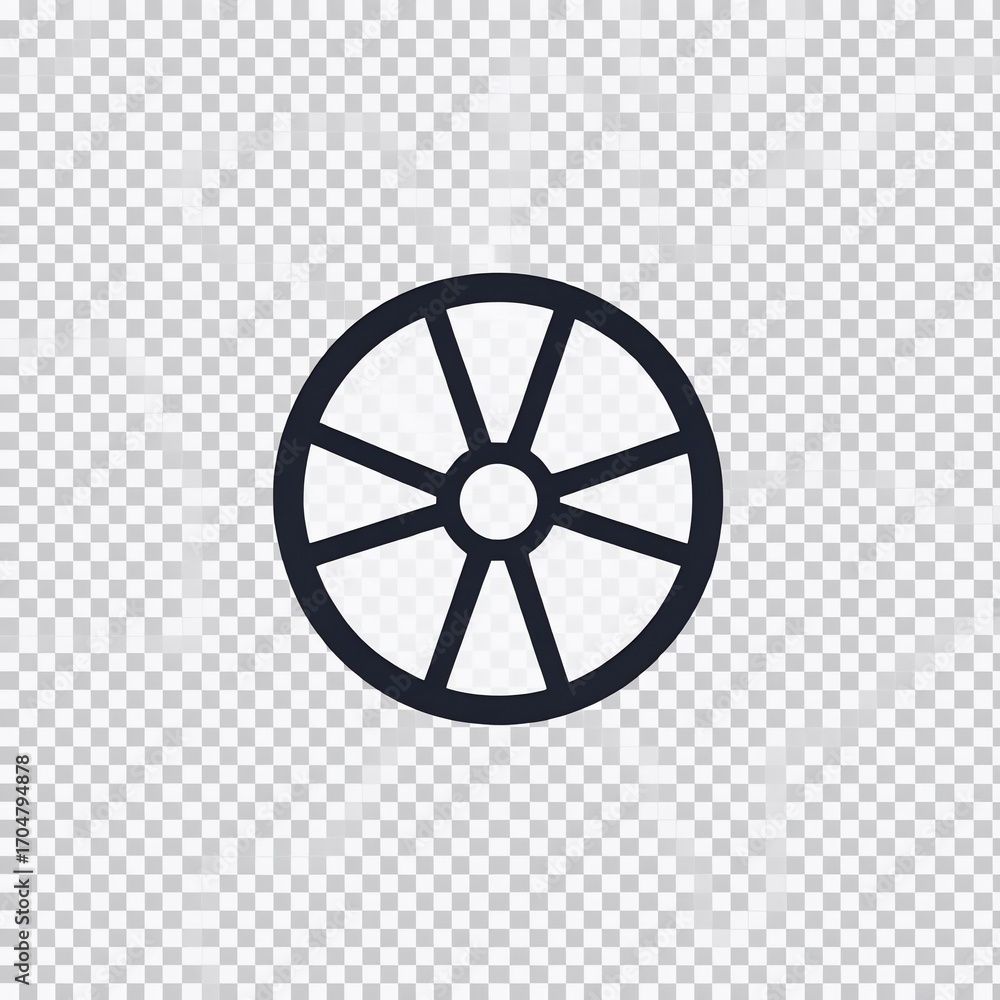 Obraz premium Elegant Wheel Icon for Web Design Simplicity and Modern Aesthetics