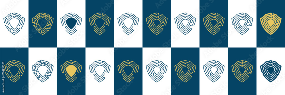 Fototapeta premium shield logo technology for your company, shield logo for security data 