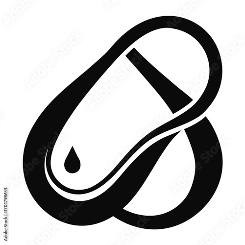 Water drop forming infinity loop silhouette symbol vector