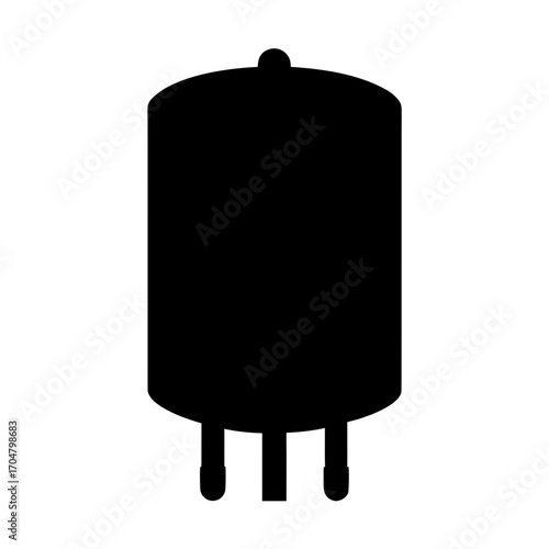 Silhouette of water heater cylinder tank with legs vector