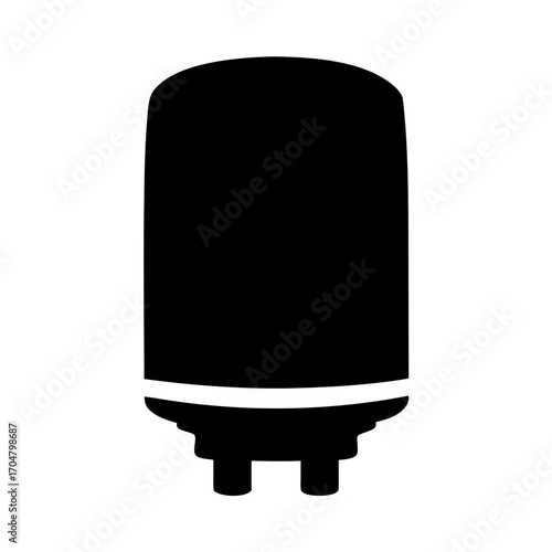 Silhouette of a cylindrical water heater tank vector