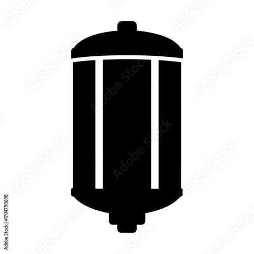 Silhouette of a vintage water heater cylinder tank vector