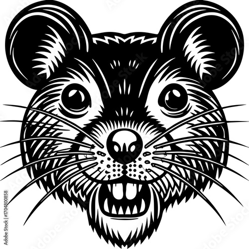 vector illustration of a rat head