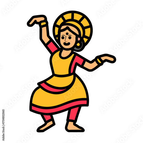 Graceful Indian Dancer in Traditional Attire