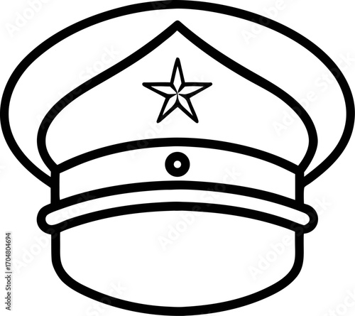 Captain Hat Line Icon. Editable Stroke.