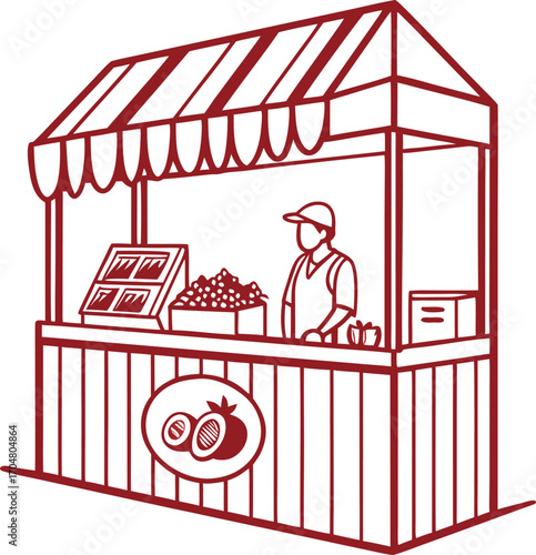 vector illustration of a fruit store