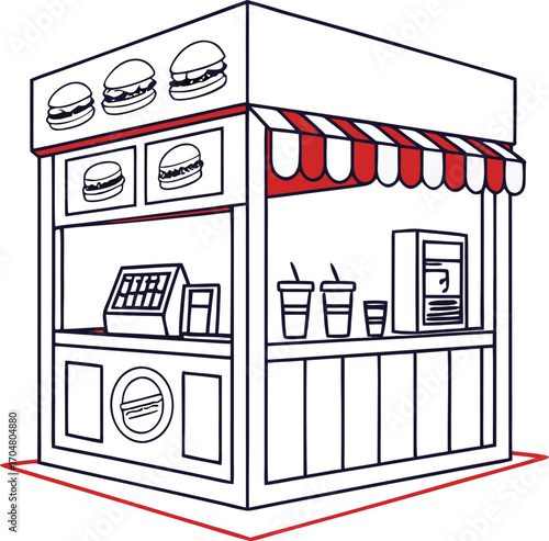 vector illustration of a food store