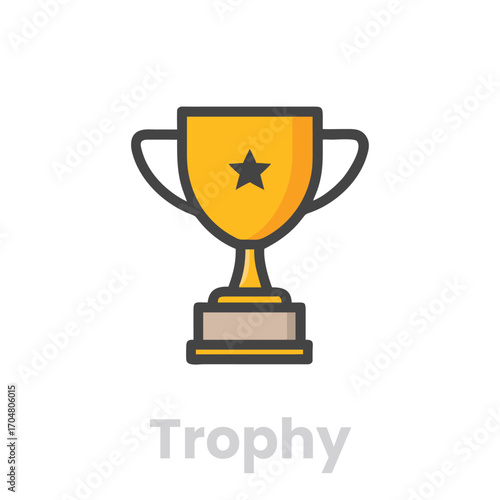 Trophy Cup icons. Editable Vector Stroke, Trophy cup award icons. Editable Vector Stroke.