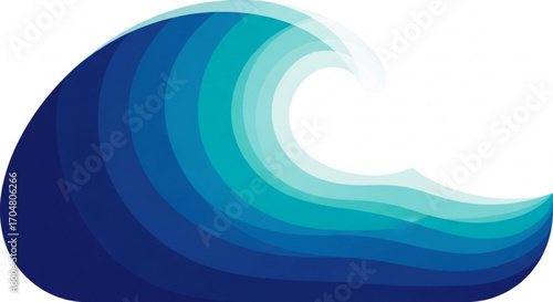 Majestic ocean wave illustration, perfect for adding a dynamic, calming touch to websites and marketing materials, evoking serenity and natural beauty with its flowing lines and gradient tones
