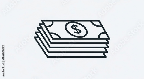 Stack of cash icon perfect for finance and business projects, showing wealth and investment in a simple modern style, great for web design and mobile apps with easy integration