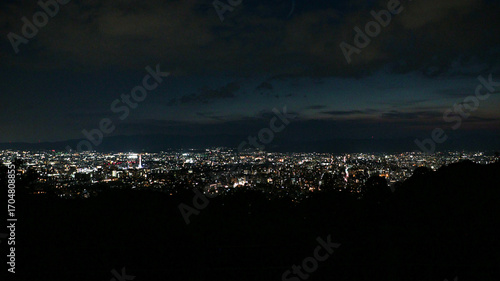 Kyoto's night view from the summit of Mount Higashiyama
