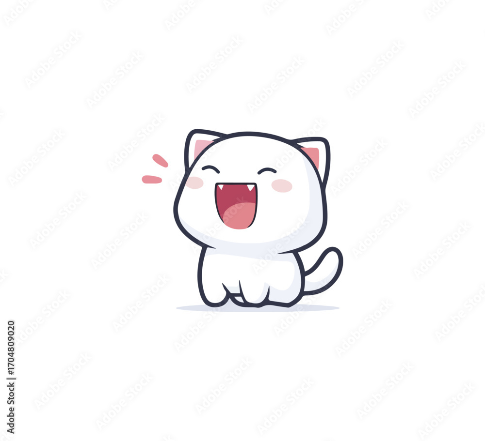 Fototapeta premium Cute cartoon cat illustration