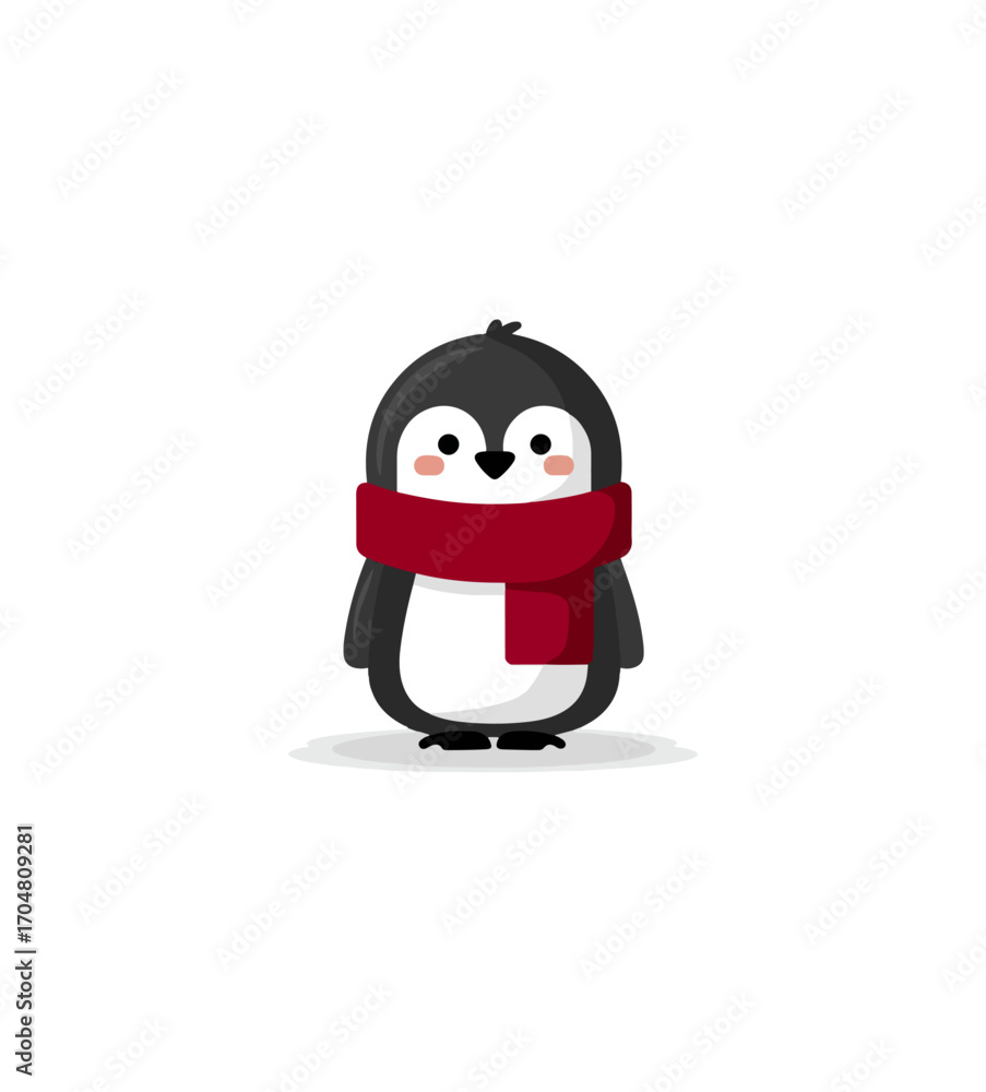 Obraz premium Cute penguin with scarf