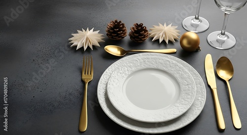 Elegant Table Setting for a Festive Dinner.