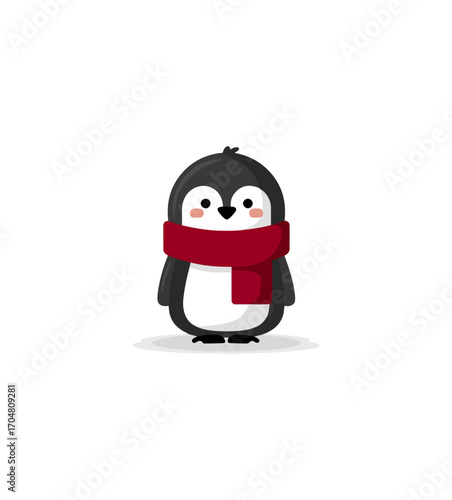 Cute penguin with scarf
