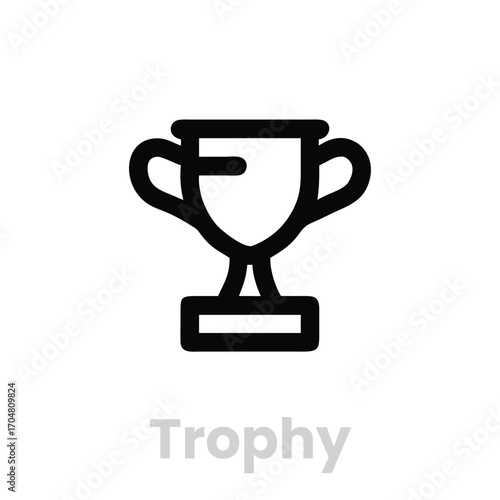 Trophy Cup icons. Editable Vector Stroke, Trophy cup award icons. Editable Vector Stroke.