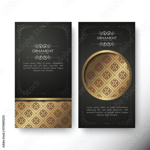 PrintElegant Decorative Ornament Card Design Template for Invitation or Greeting