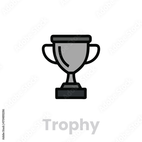 Trophy Cup icons. Editable Vector Stroke, Trophy cup award icons. Editable Vector Stroke.